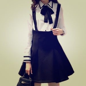 Classic Black Suspender Skirt (Hight Waisted)